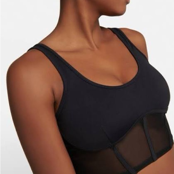 Like New Alo Yoga Airbrush Mesh Corset Tank Top Black - Picture 4 of 4